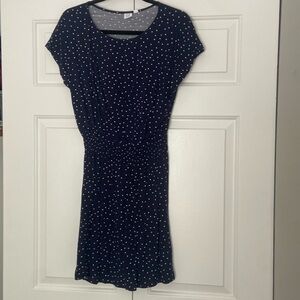 Gap blue dress with white spots in size small